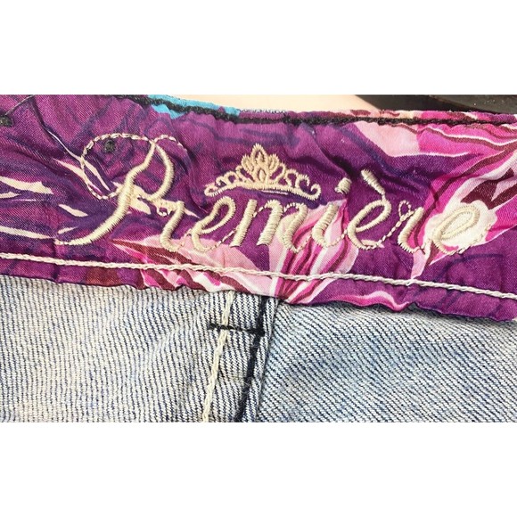 Size 5/6 Premiere Rue 21 Denim Jeans Women's Distressed Rips Studded Rhinestones - Picture 12 of 16